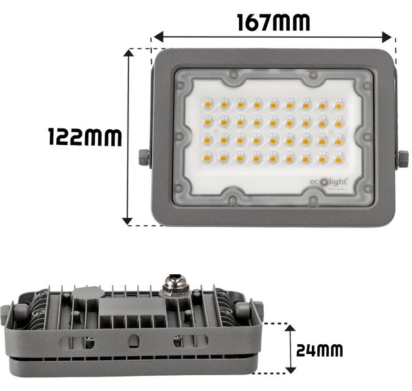 ECOLIGHT LED reflektor 30W 3000l PREMIUM LINE - studená biela