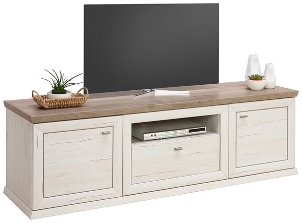 NÍZKA KOMODA, sivá, biela, 180/56/50 cm Hom`in - TV nábytok