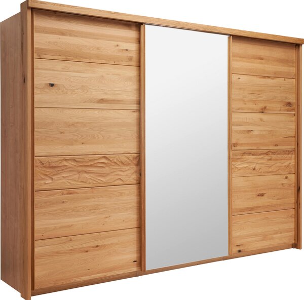 SKRIŇA SO ZRKADLOM, divoký dub, farba duba, 285/216/70 cm Linea Natura - Skrine