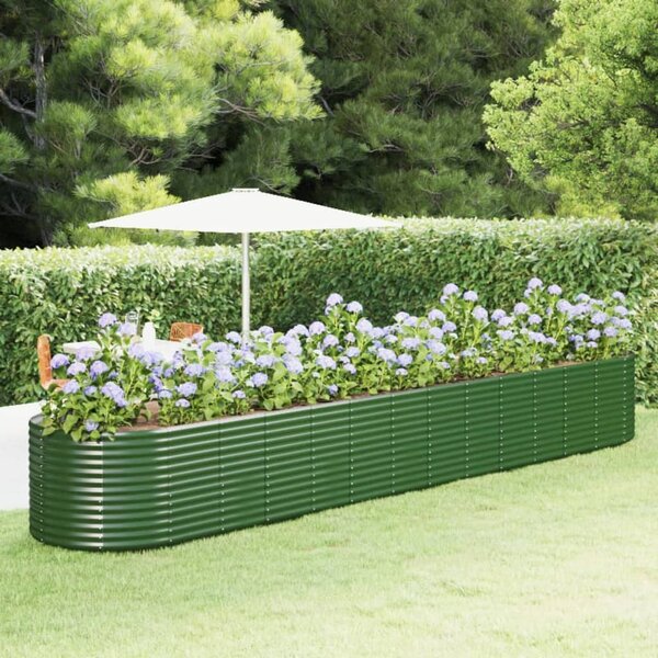 Vyvýšený záhradný záhon zelený 554x100x68 cm práškovaná oceľ