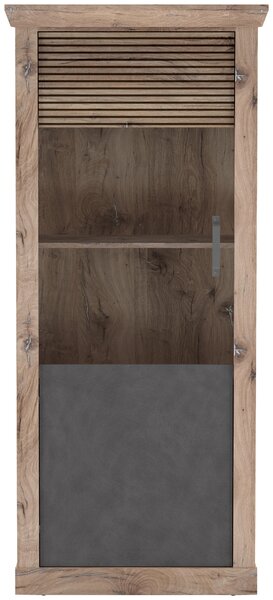 VITRÍNA, antracitová, farba duba, 76/173,7/40 cm Livetastic - Sklenené vitríny, Online Only