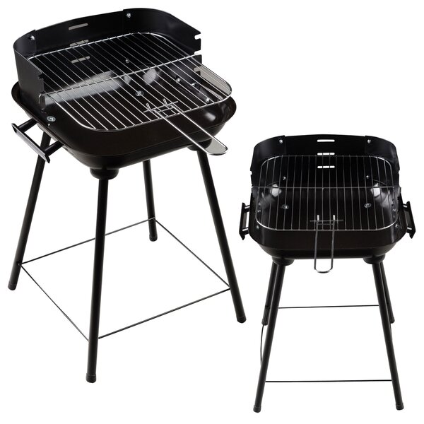 Garden grill with adjustable picnic grate