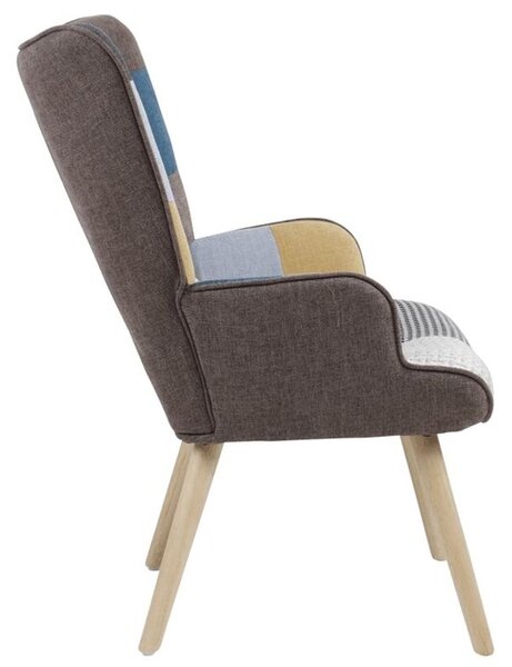 AK-304 PW2, Relaxačné kreslo ušiak, viacfarebné patchwork, látka