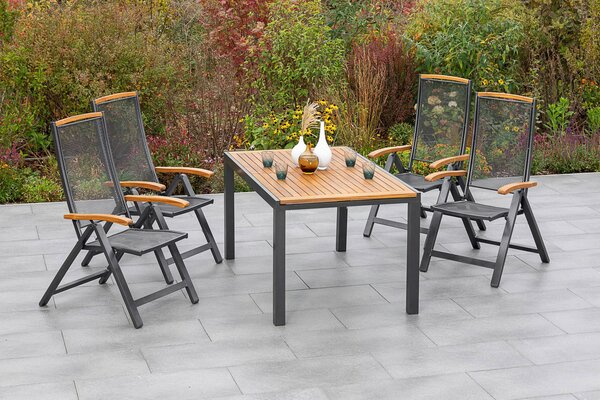 ZÁHRADNÝ STÔL, drevo, kov, 150-200/90 90/75 cm Gardenson - Online Only záhrada, Online Only