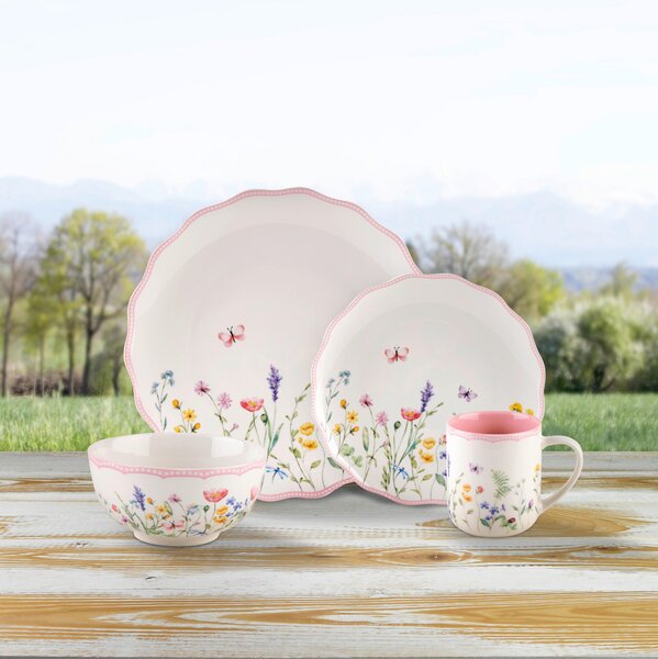 KOMBINOVANÝ SERVIS 16-dielne, nový kostný porcelán (new bone china) keramika Landscape - Jedálenské sety