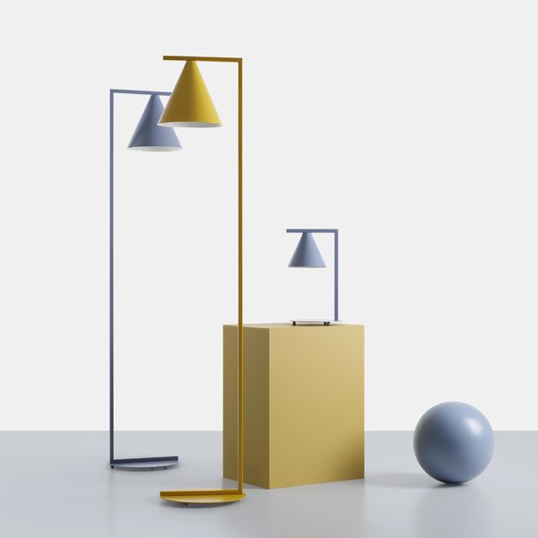 Aldex FORM FLOOR | Moderná stojaca lampa s kužeľovitým tienidlom Farba: Červená