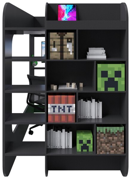 VYVÝŠENÁ POSTEĽ 120/200 cm, čierna Minecraft - Detské izby