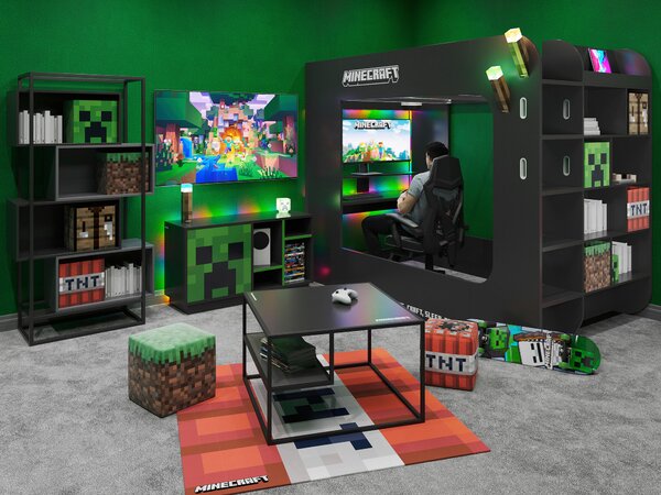VYVÝŠENÁ POSTEĽ 120/200 cm, čierna Minecraft - Detské izby