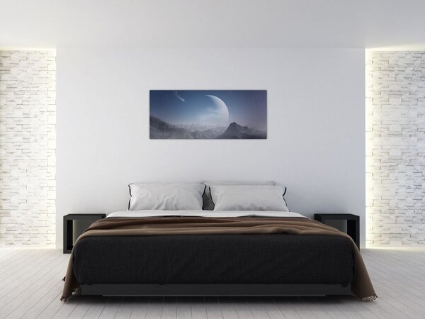 Obraz - Nebo nad skalami (120x50 cm)