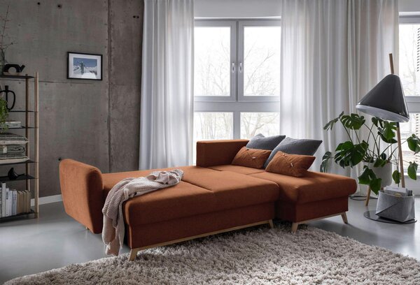 ROHOVÁ SEDAČKA, textil, terakotová MID.YOU - Sedačky, Online Only