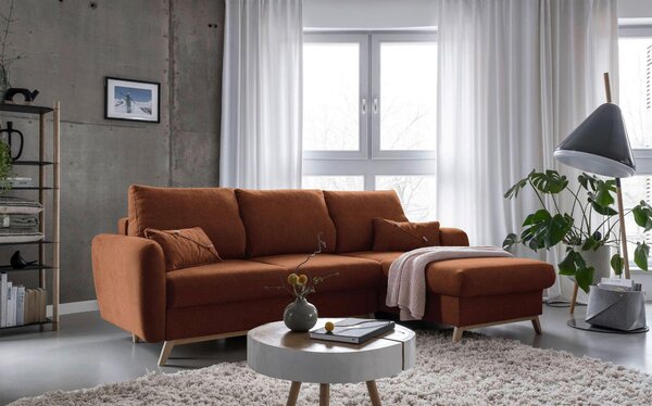 ROHOVÁ SEDAČKA, textil, terakotová MID.YOU - Sedačky, Online Only