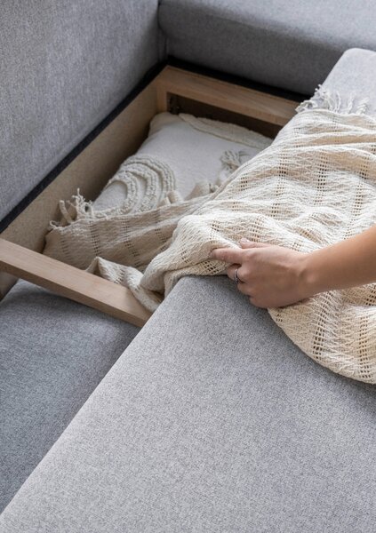 ROHOVÁ SEDAČKA, textil, svetlosivá MID.YOU - Sedačky, Online Only