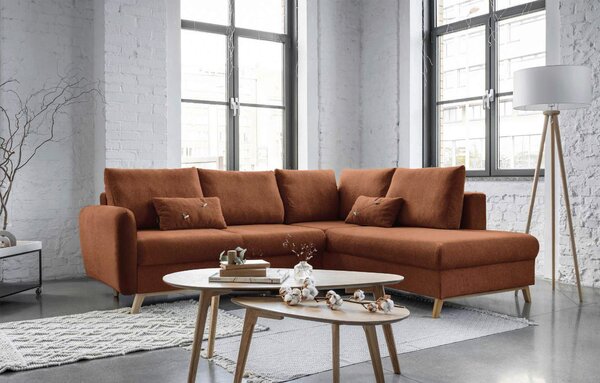 ROHOVÁ SEDAČKA, textil, terakotová MID.YOU - Sedačky, Online Only