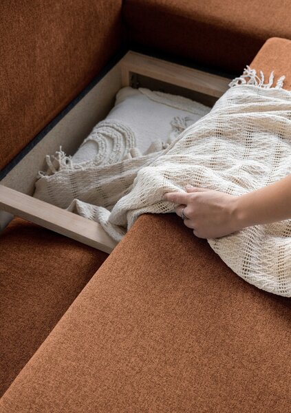 ROHOVÁ SEDAČKA, textil, terakotová MID.YOU - Sedačky, Online Only