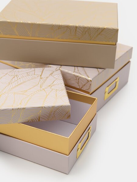 Sinsay - Súprava úložných boxov so zlatou fóliou 3 pack - viacfarebná