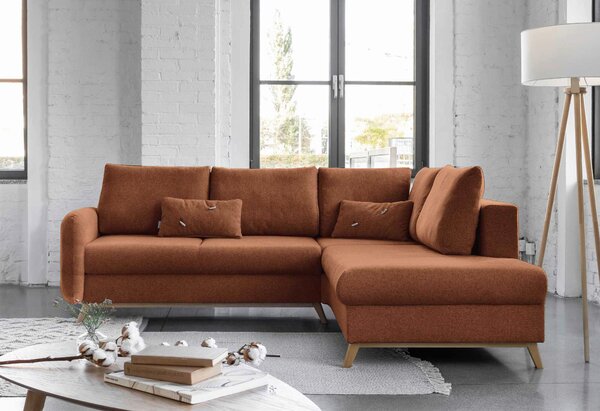 ROHOVÁ SEDAČKA, textil, terakotová MID.YOU - Sedačky, Online Only