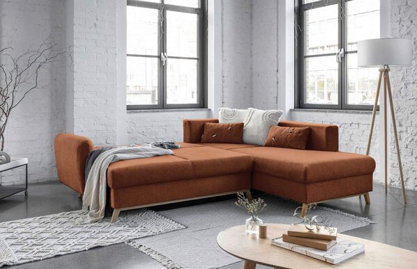 ROHOVÁ SEDAČKA, textil, terakotová MID.YOU - Sedačky, Online Only