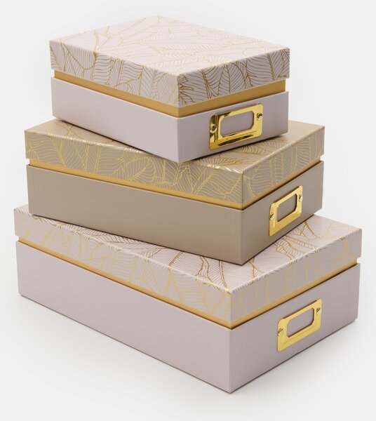 Sinsay - Súprava úložných boxov so zlatou fóliou 3 pack - viacfarebná