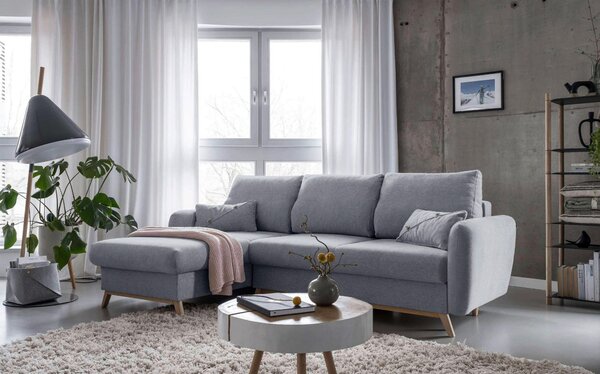 ROHOVÁ SEDAČKA, textil, svetlosivá MID.YOU - Sedačky, Online Only