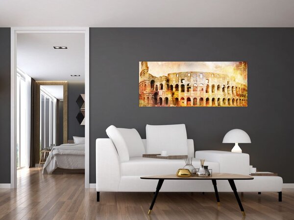 Obraz - Digitálna maľba, koloseum, Rím, Taliansko (120x50 cm)