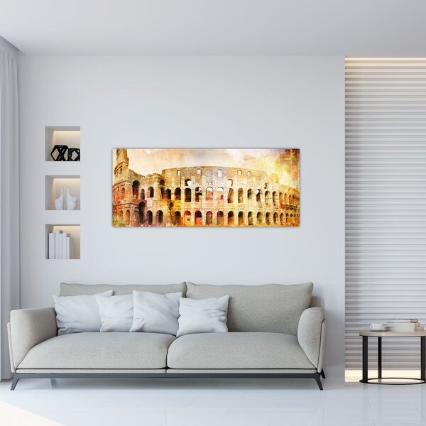 Obraz - Digitálna maľba, koloseum, Rím, Taliansko (120x50 cm)