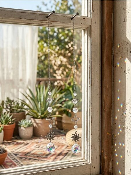 Sinsay - Závesná záhradná dekorácia suncatcher s kryštálmi 2 pack - biela