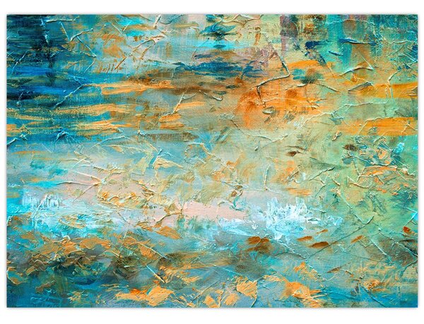 Obraz modrej abstrakcie (70x50 cm)