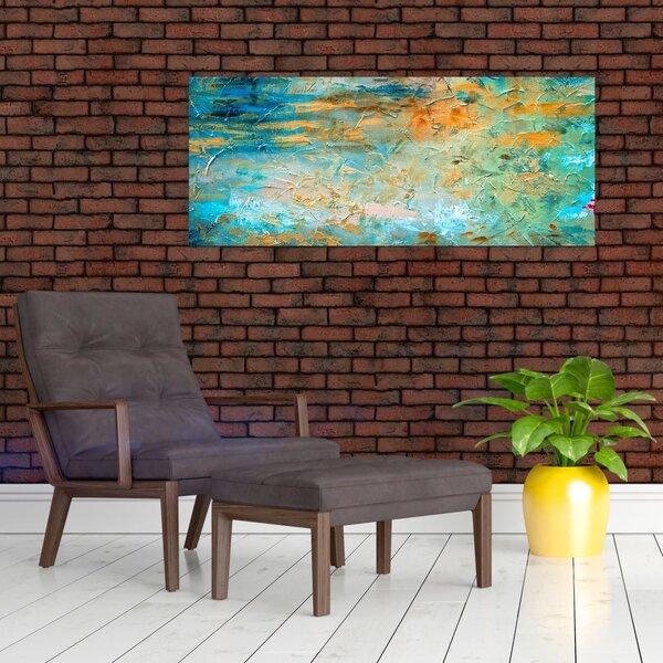 Obraz modrej abstrakcie (120x50 cm)