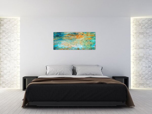 Obraz modrej abstrakcie (120x50 cm)