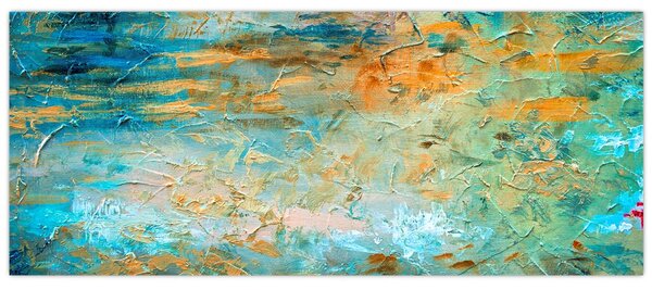 Obraz modrej abstrakcie (120x50 cm)