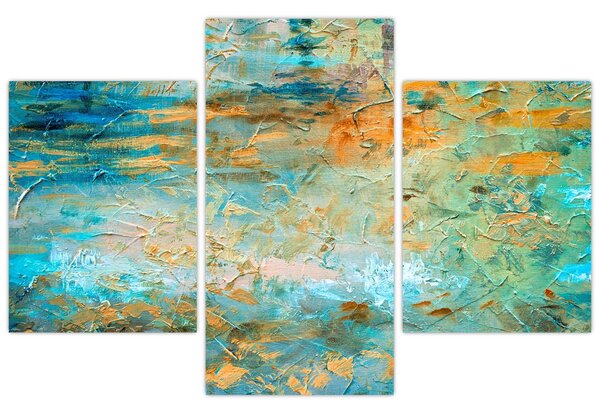 Obraz modrej abstrakcie (90x60 cm)