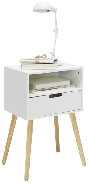 NOČNÝ STOLÍK, borovica, prírodná farba, biela, 40/63,5/30 cm Xora - Nočné stolíky