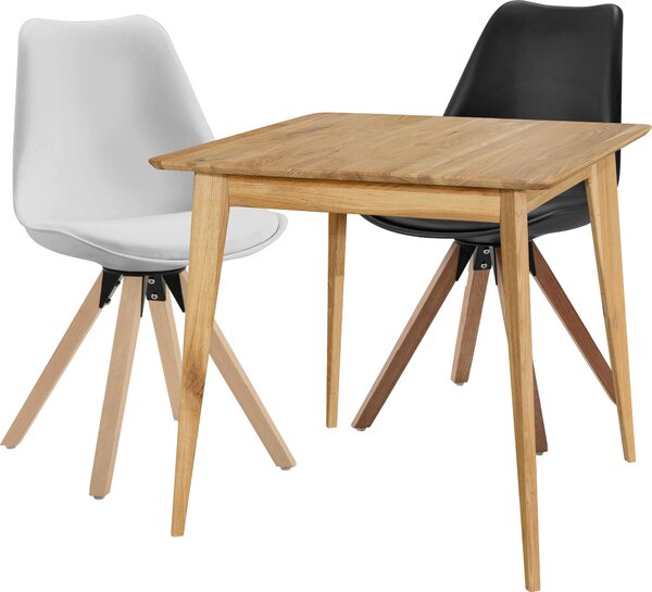 JEDÁLENSKÝ STÔL, divoký dub, farba duba, 80/80/76 cm Carryhome - Stoly