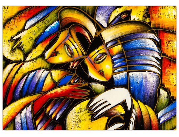 Obraz - Olejomaľba, milenci (70x50 cm)