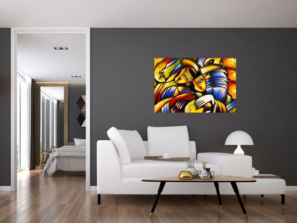 Obraz - Olejomaľba, milenci (90x60 cm)