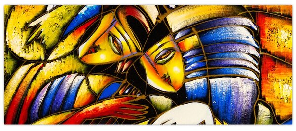 Obraz - Olejomaľba, milenci (120x50 cm)