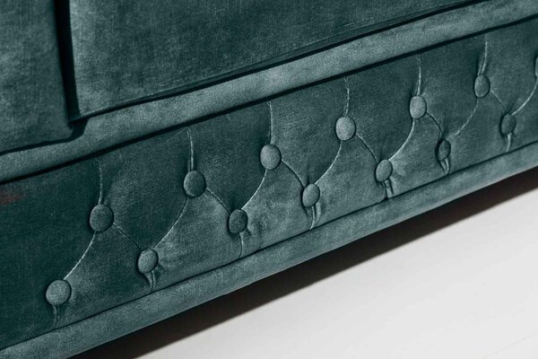 Dizajnová trojsedačka Chesterfield 205 cm petrolejový zamat
