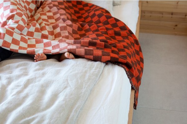 Merino deka Shakki 130x180, zeleno-červeno-bílá