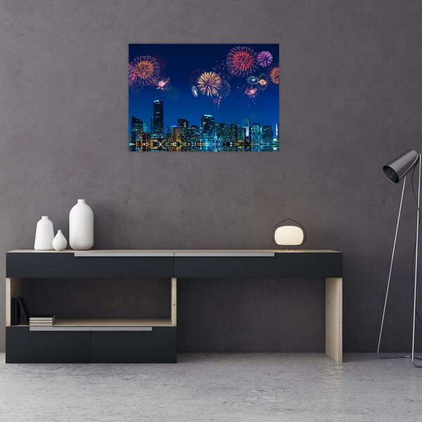 Obraz - Ohňostroj v Miami (70x50 cm)