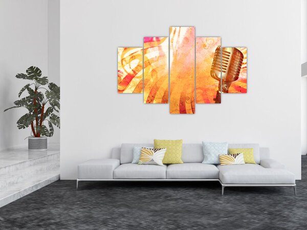 Obraz - Retro mikrofón (150x105 cm)