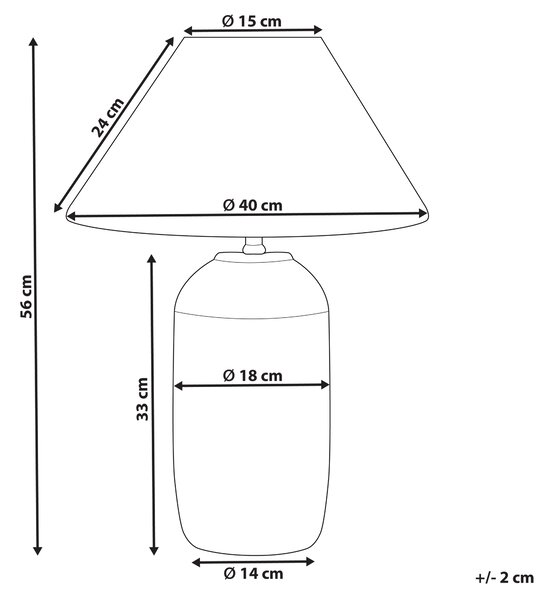 Stolná lampa béžová keramický podstavec látkové tienidlo svietidlo na nočný stolík