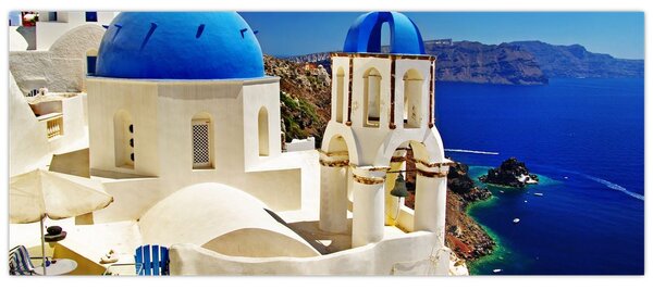 Obraz - Santorini, Grécko (120x50 cm)