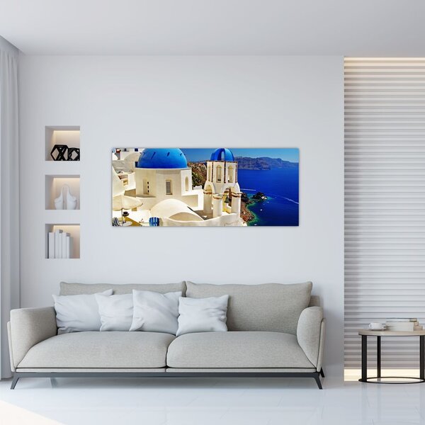 Obraz - Santorini, Grécko (120x50 cm)