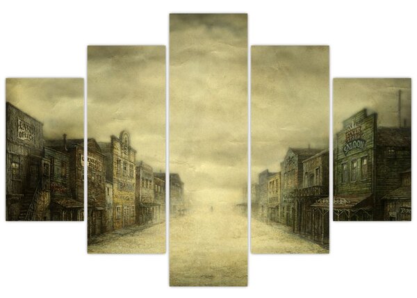 Obraz westernového mestečka (150x105 cm)