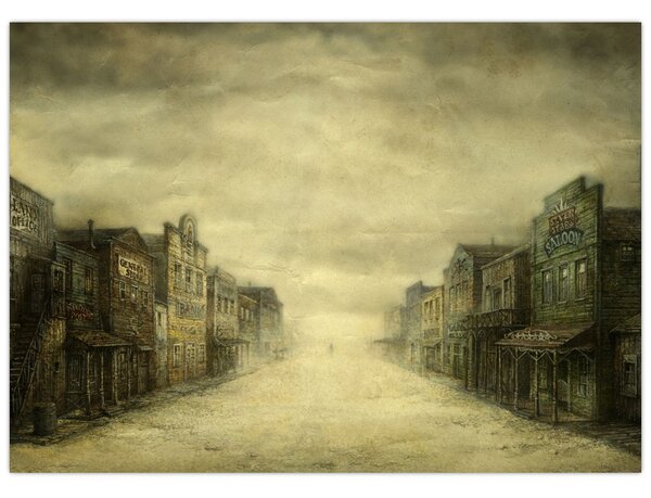 Obraz westernového mestečka (70x50 cm)