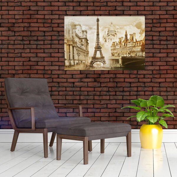Obraz - Parížske pamiatky (90x60 cm)