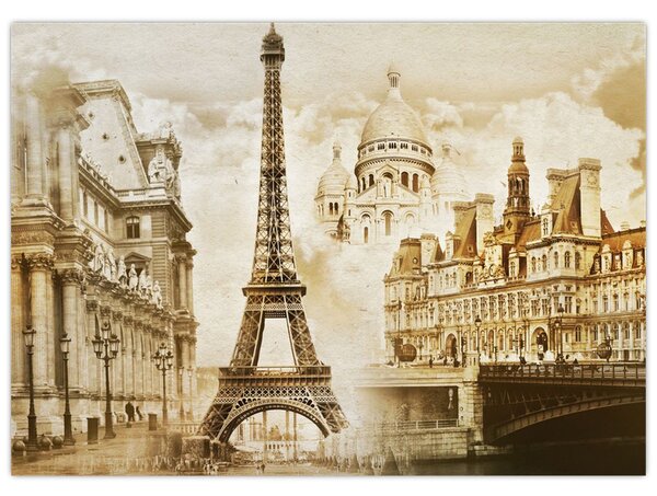 Obraz - Parížske pamiatky (70x50 cm)