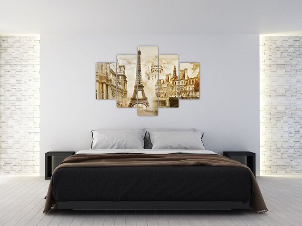 Obraz - Parížske pamiatky (150x105 cm)