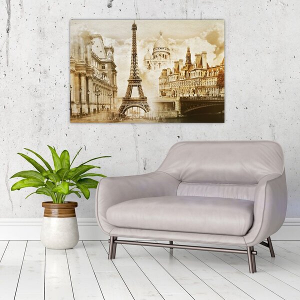 Obraz - Parížske pamiatky (90x60 cm)