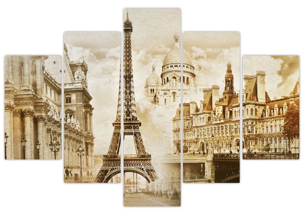 Obraz - Parížske pamiatky (150x105 cm)